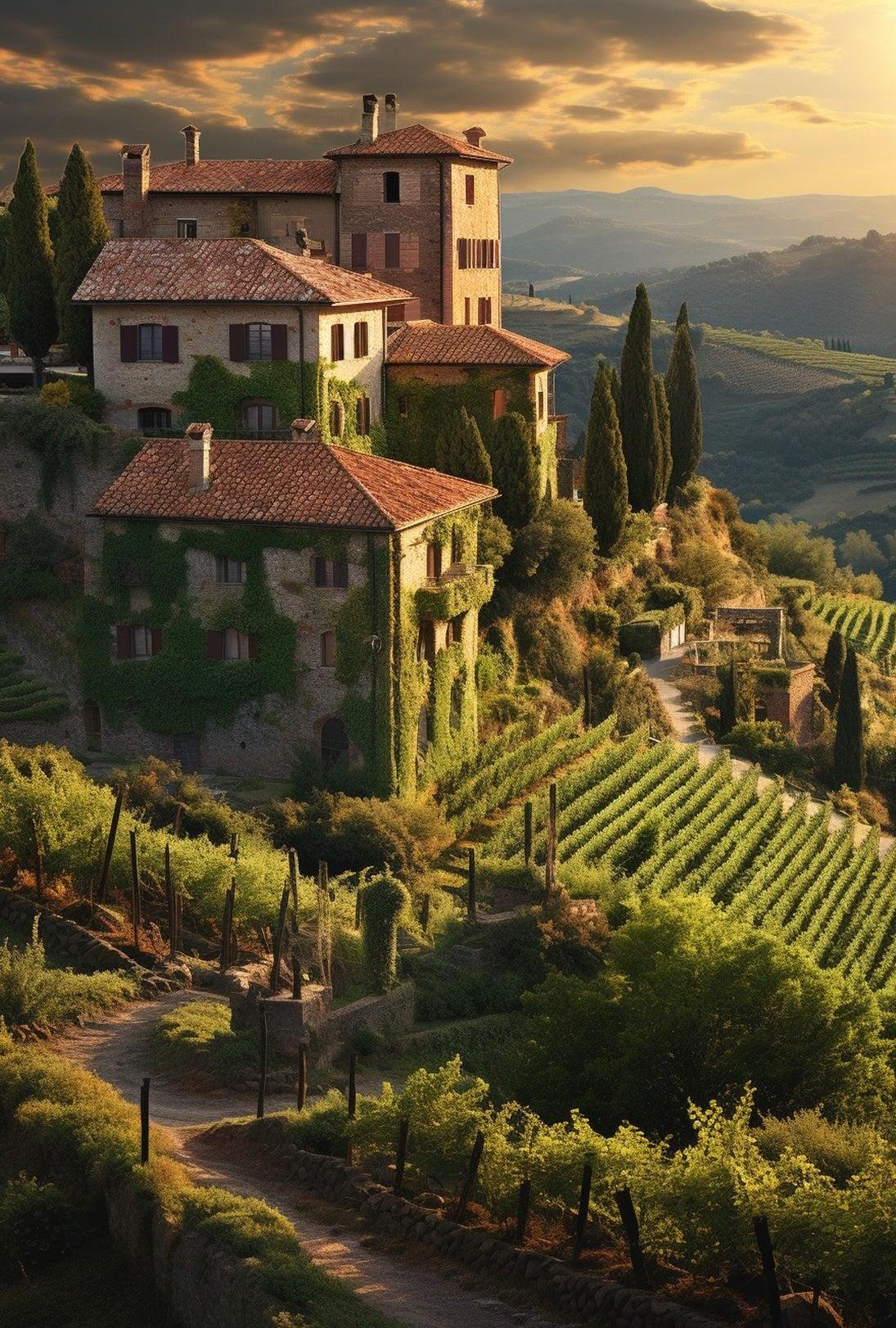 Tuscan Countryside Landscape Wall Art Cultural or Heritage Poster