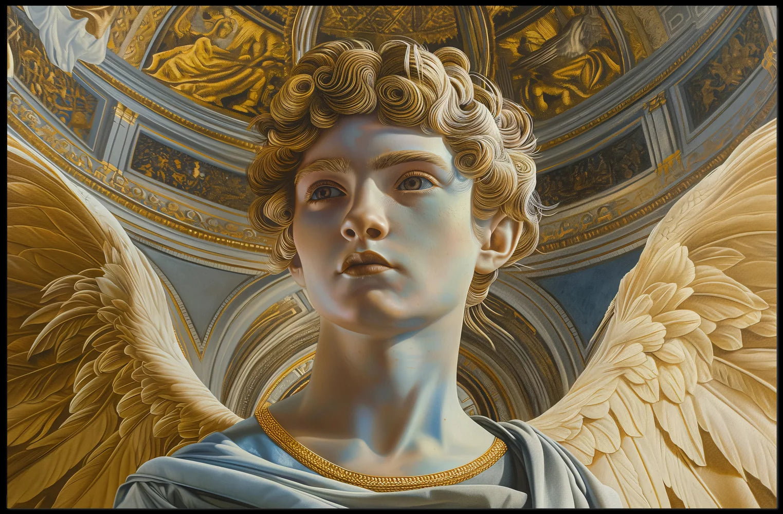 Renaissance Angelic Figure in Majestic Cathedral Setting