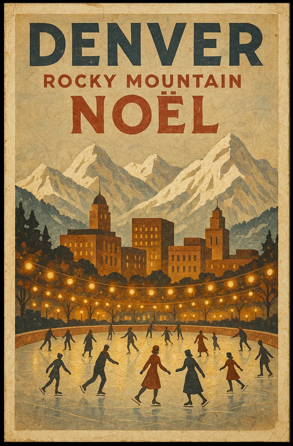 Denver Rocky Mountain Noël Poster