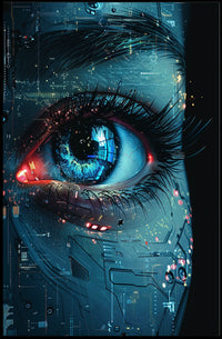 Vision Future Cyberpunk Digital Painting Enthusiast Poster