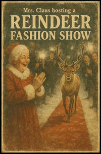 Reindeer Fashion Extravaganza Vintage Christmas Poster
