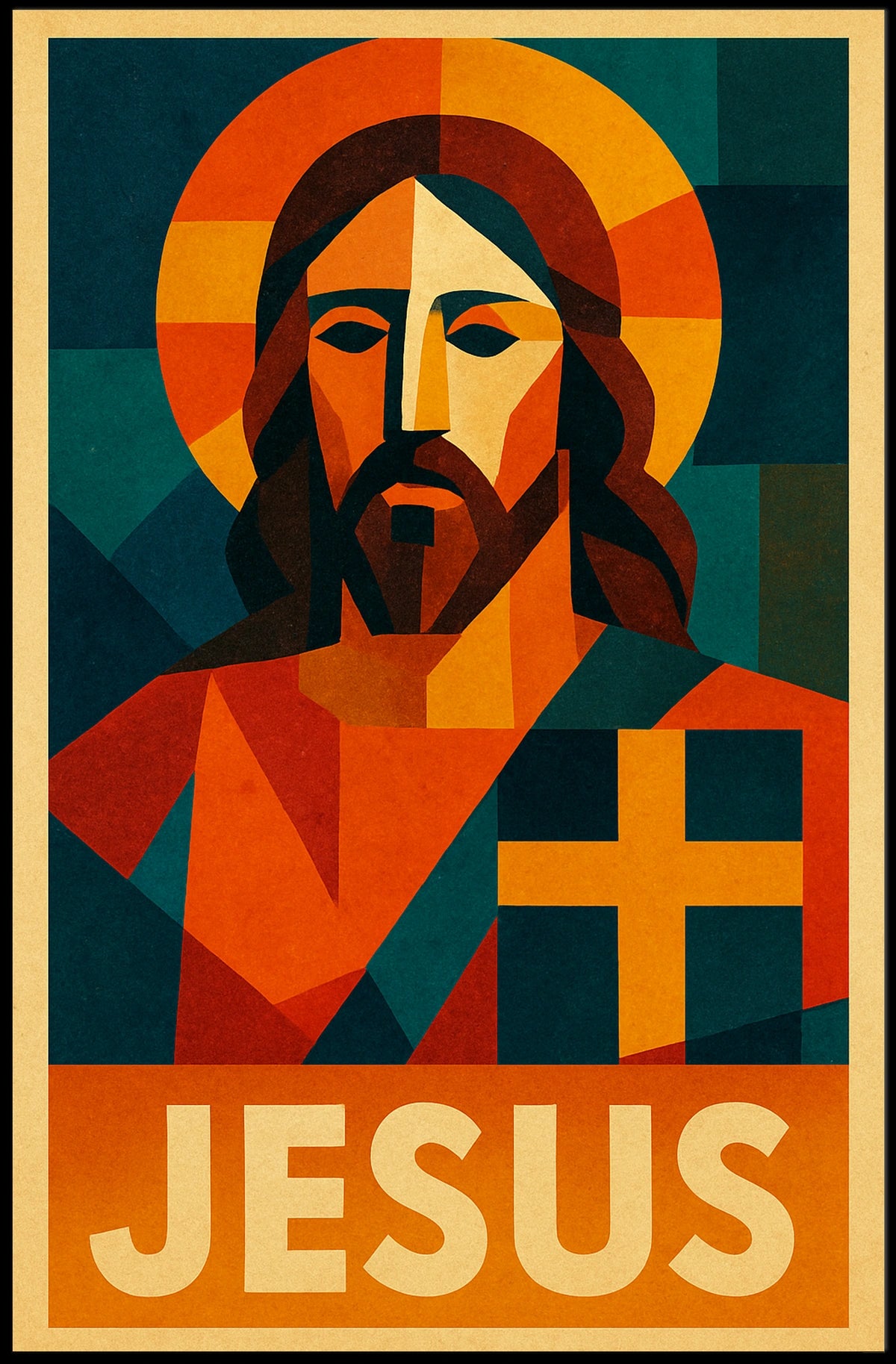 Jesus Iconic Representation Poster