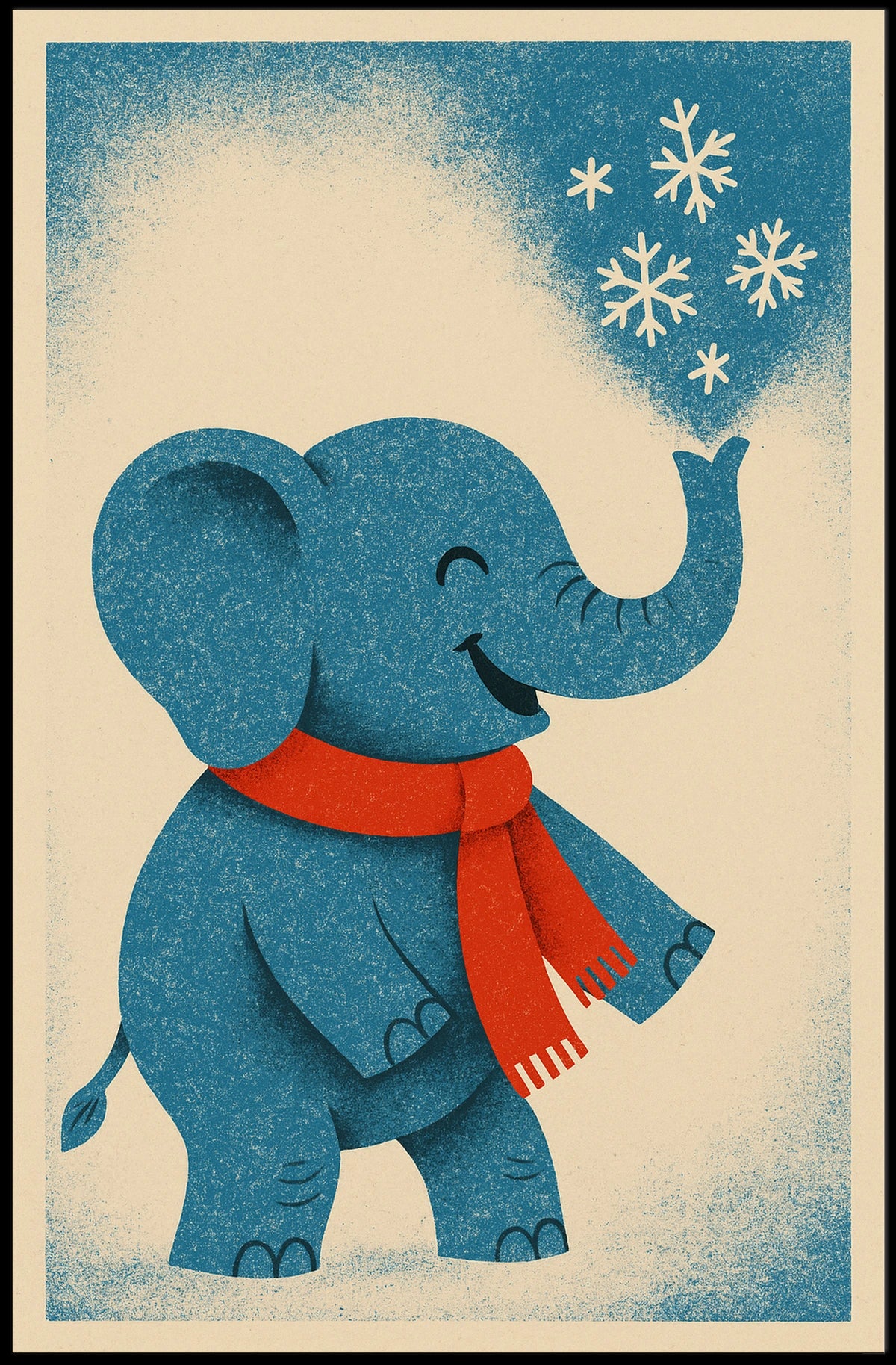 Winter Elephant Delight Poster
