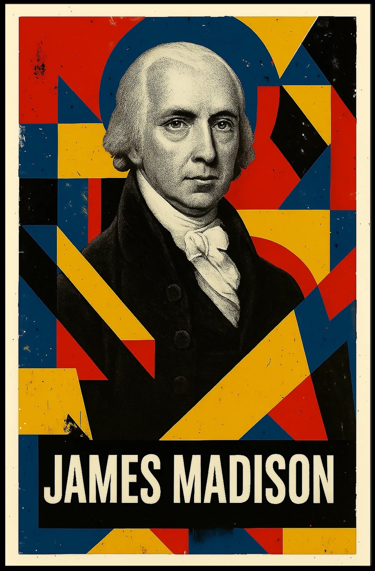 James Madison 4th President of the United States Abstract Pop Poster