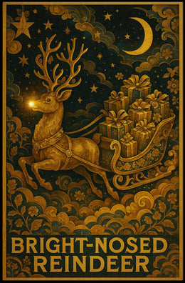 Bright-Nosed Reindeer Poster