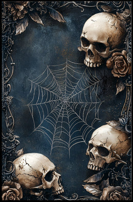 Gothic Skulls and Roses Art Print Poster
