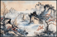 Elegant East Asian Landscape Ink Wash Poster