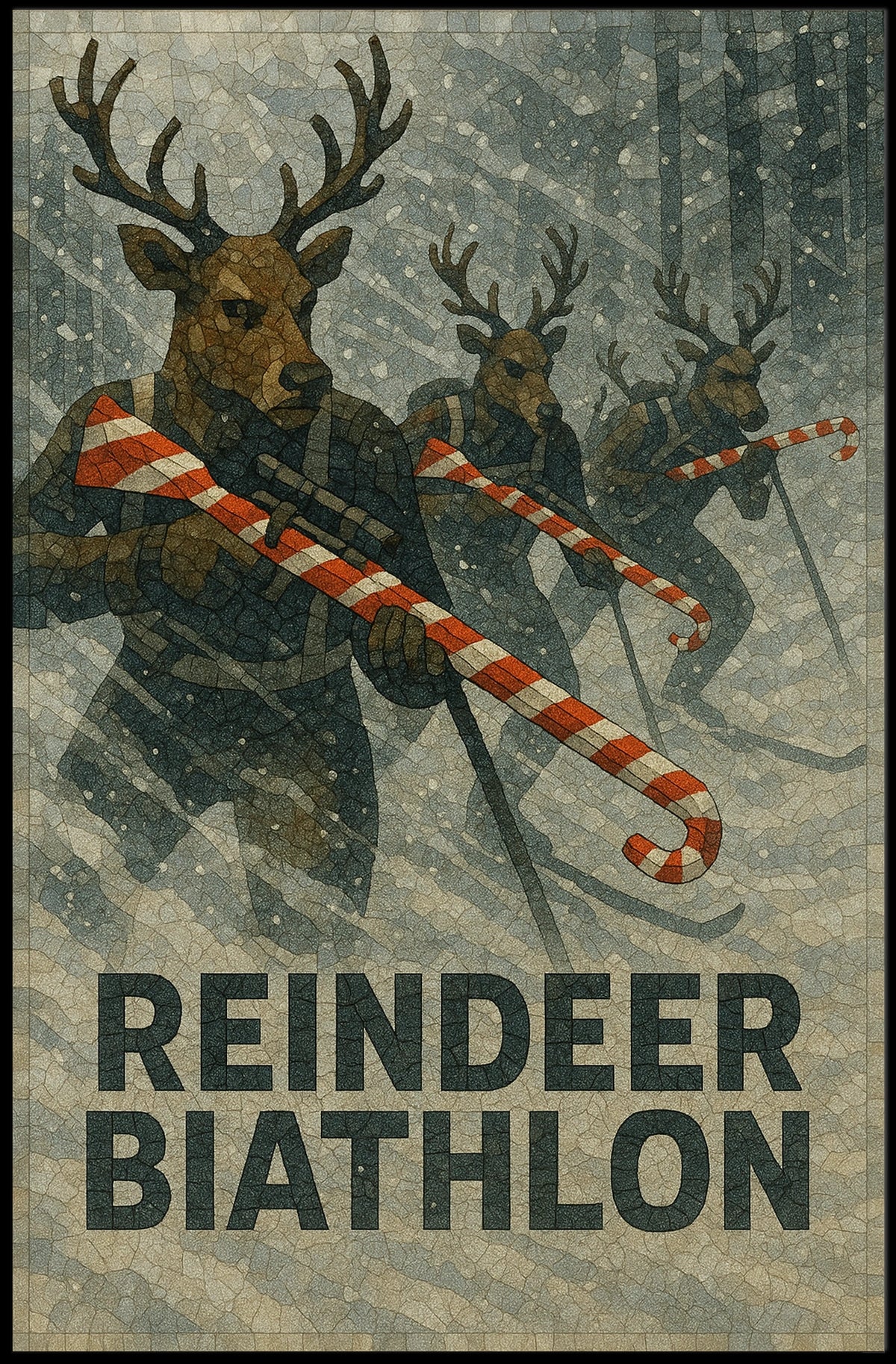 Reindeer Biathlon Poster