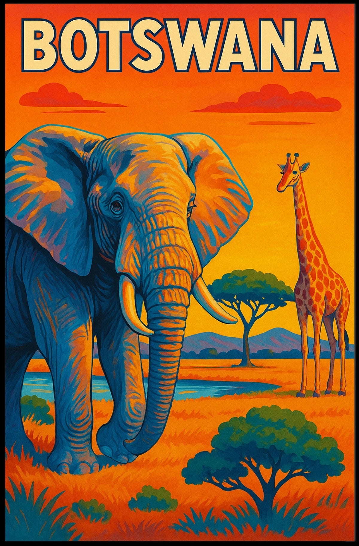 Botswana Wildlife Adventure Poster