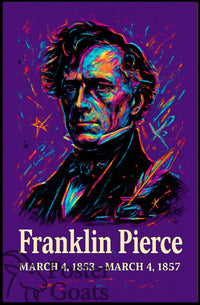 Franklin Pierce Vibrant Artistic Historical Presidential Poster