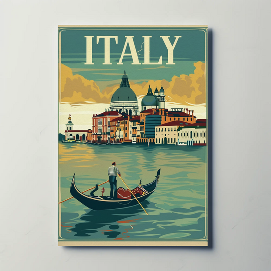 Italy Gondola Venice Grand Canal Travel Poster