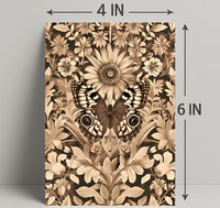Butterfly and Floral Vintage Artwork Artistic Poster