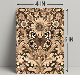 Butterfly and Floral Vintage Artwork Artistic Poster