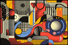 Vibrant Abstract Geometric Pop Art Poster Print