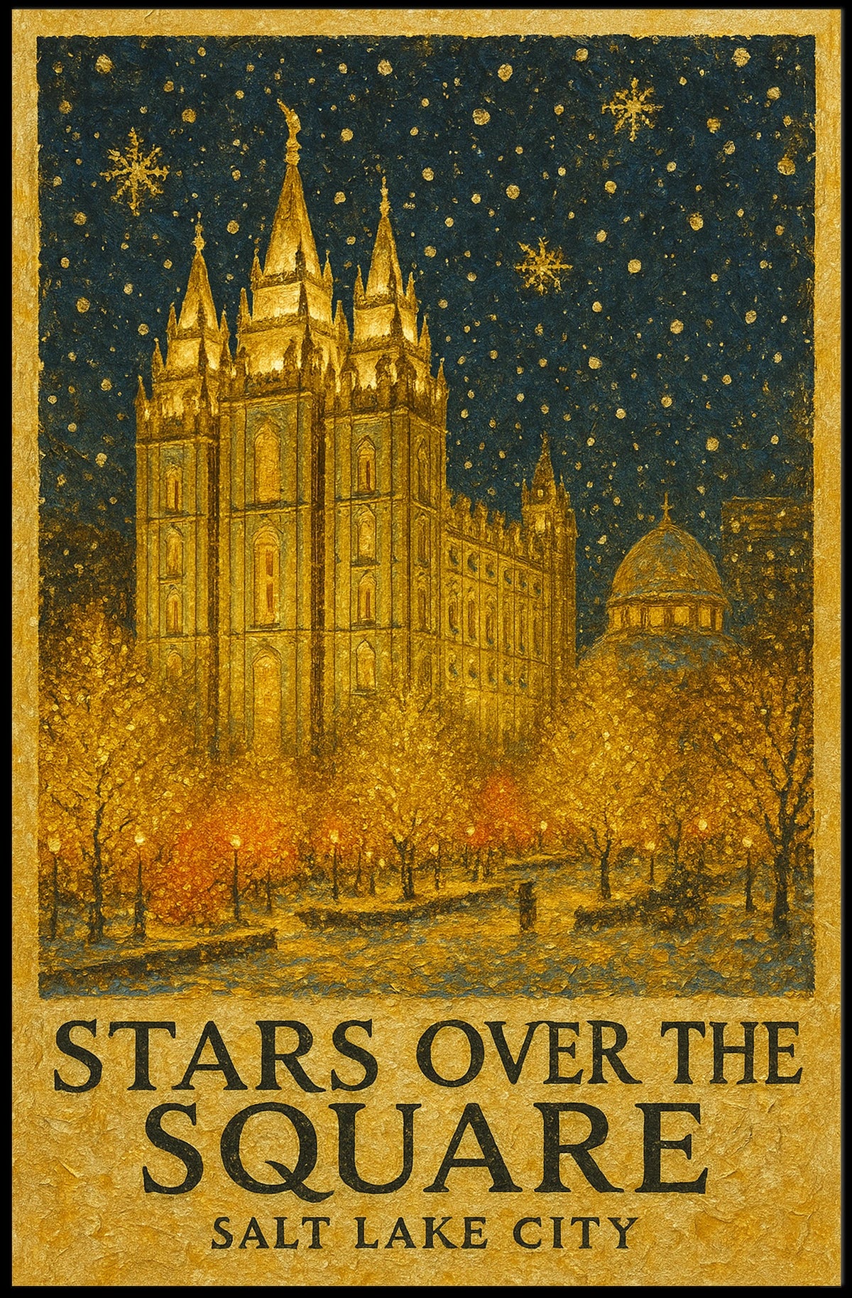 Stars Over The Square Salt Lake City Poster