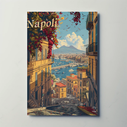 Napoli Bay and Mount Vesuvius Travel Poster
