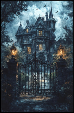 Gothic Haunted Mansion Atmosphere Victorian Era Cultural Heritage Poster