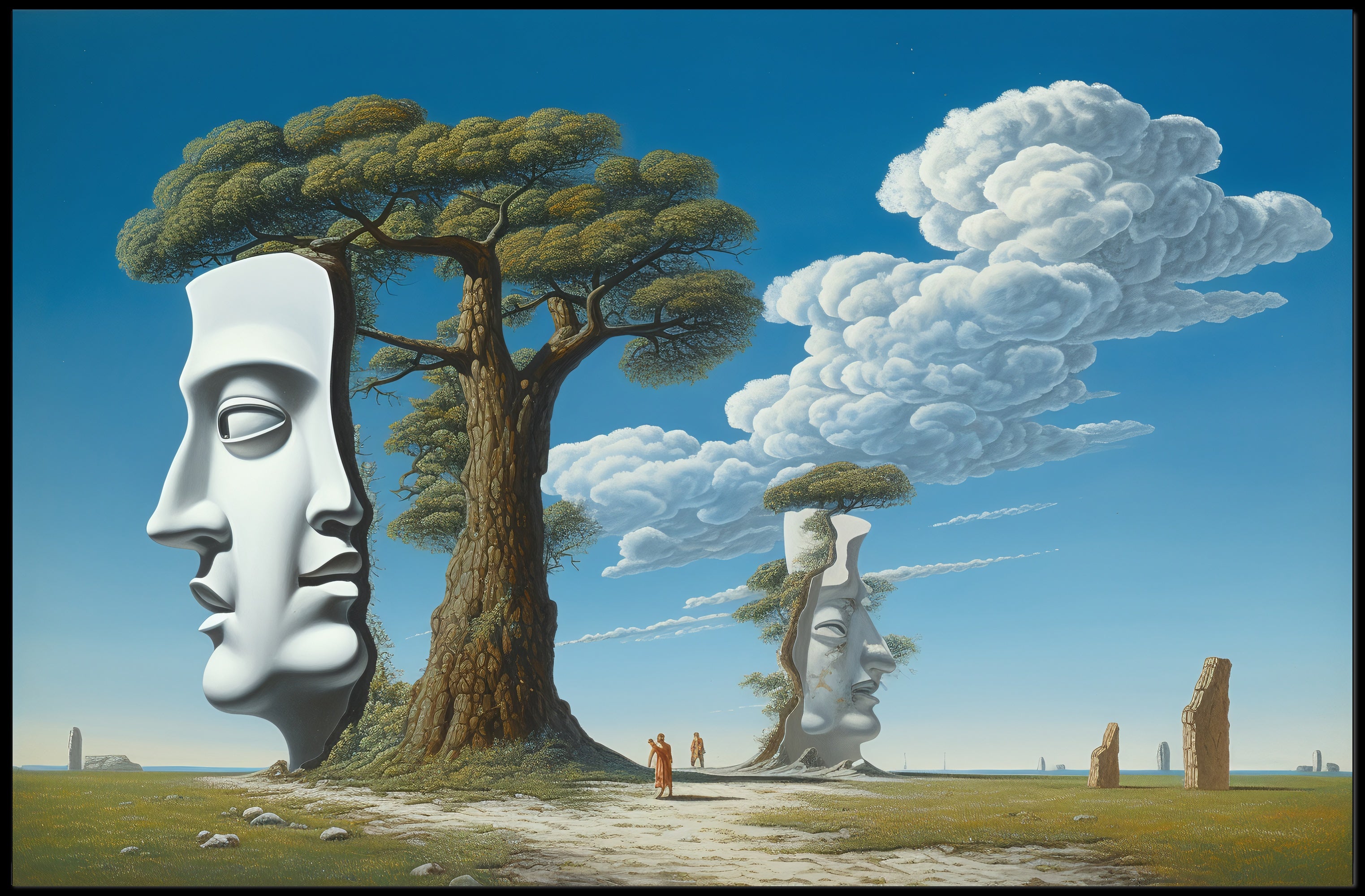Surreal Faces Nature Scene Fantasy or Mythology Poster