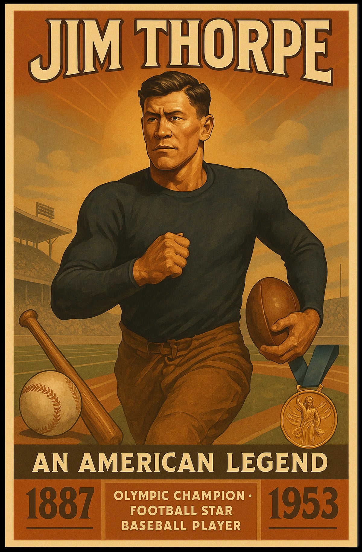 Jim Thorpe The Ultimate Sports Legend Poster