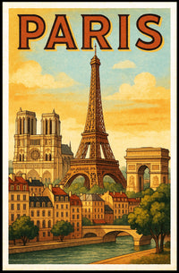 Paris Vintage Travel Poster PosterGoat