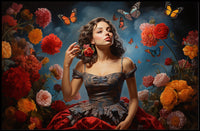 Romantic Vintage Scene with Butterflies Artistic Poster