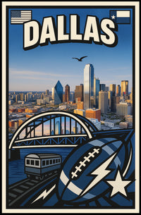 Dallas Skyline Celebration Poster