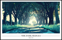 The Dark Hedges: Mystical Pathway Artistic Poster