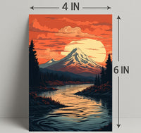 Serene Mountain Sunset Poster PosterGoat