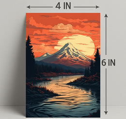 Serene Mountain Sunset Poster PosterGoat