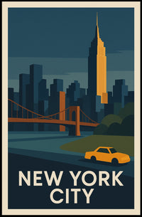 New York City Poster Modern Travel Iconic Bold Wall Art