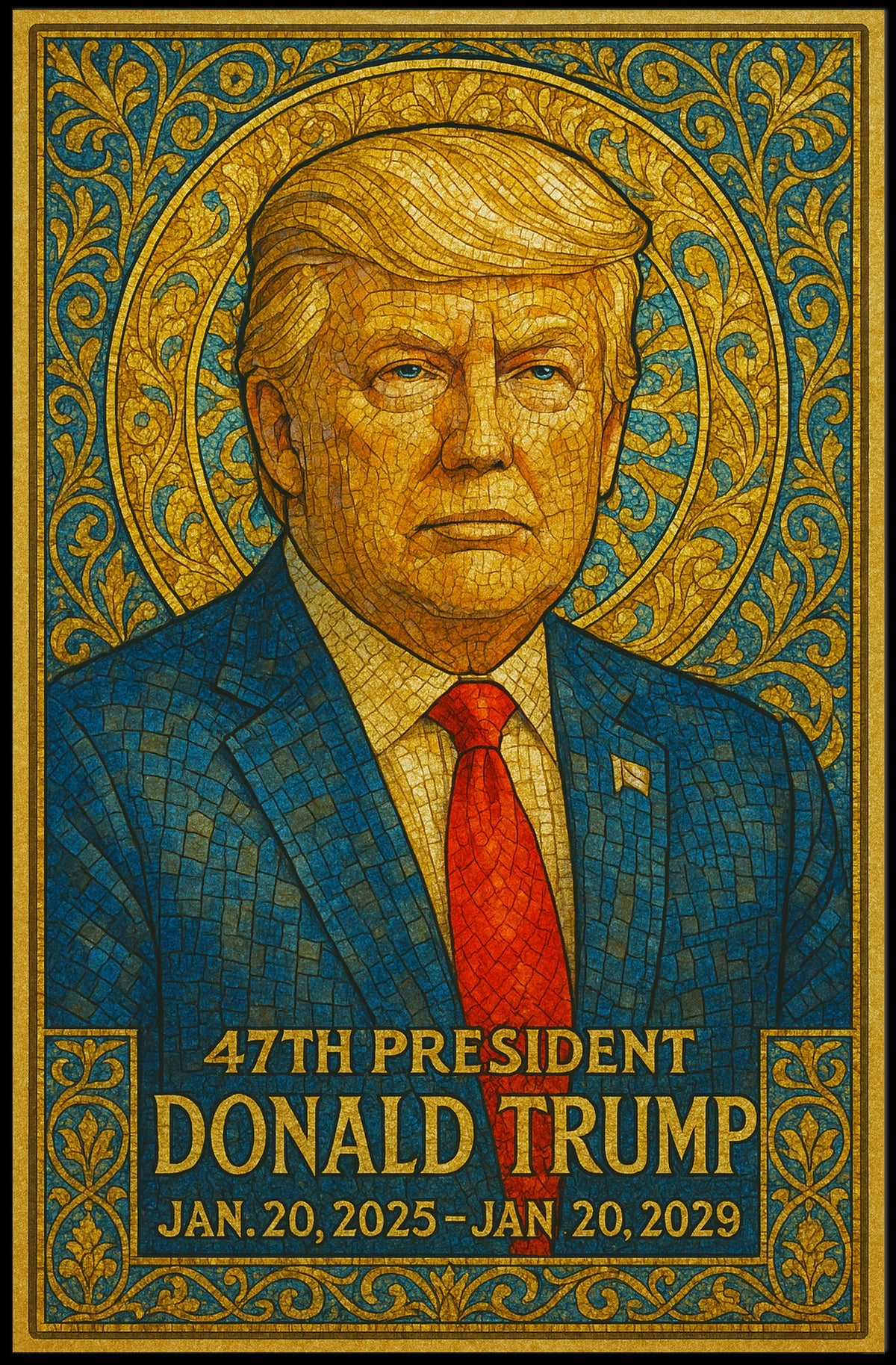 Donald Trump Majestic Mosaic Baroque Patriot Poster