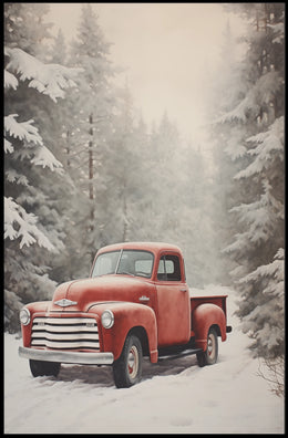 Vintage Winter Truck Vintage Poster