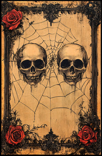 Gothic Skulls And Roses Poster