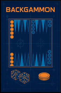 Backgammon Blueprint Art: Abstract or Artistic Poster