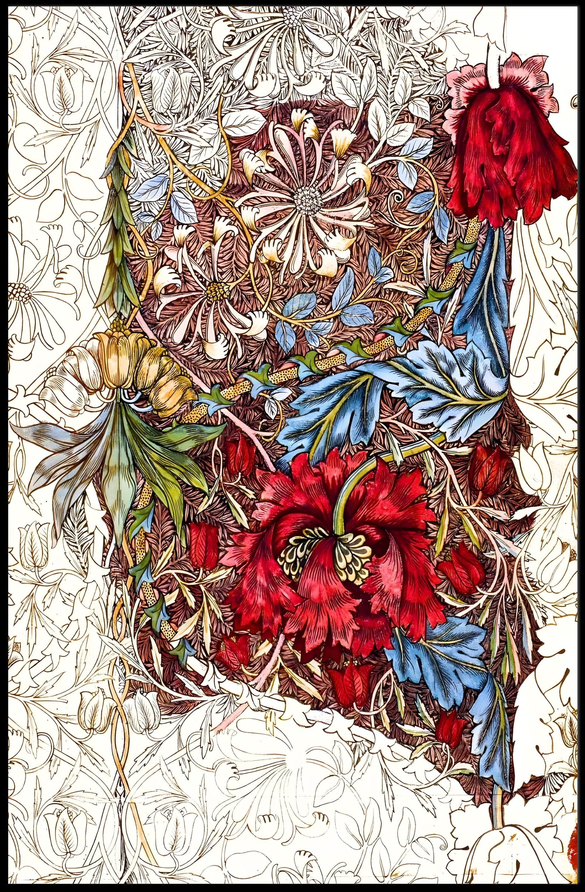 Floral Tapestry Art Poster