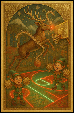 Reindeer Hoops Poster