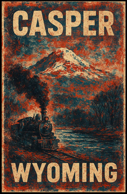 Casper Wyoming Vintage Travel Wanderlust Poster