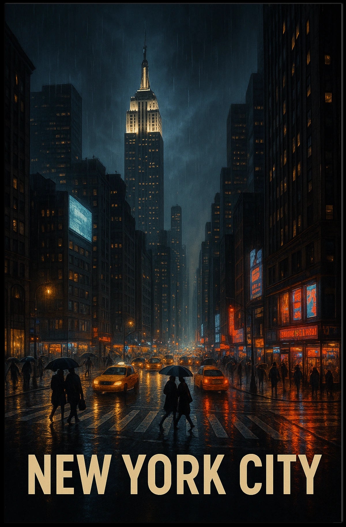 New York City at Night Poster