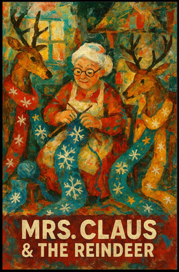Mrs. Claus The Reindeer Poster