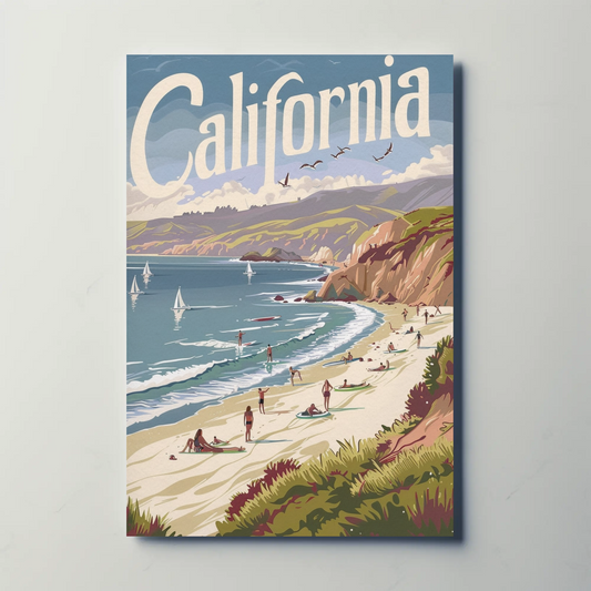California Beach Vintage Poster