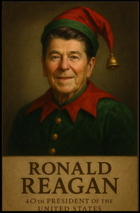 Ronald Reagan Elf Costume Historical Presidential Poster