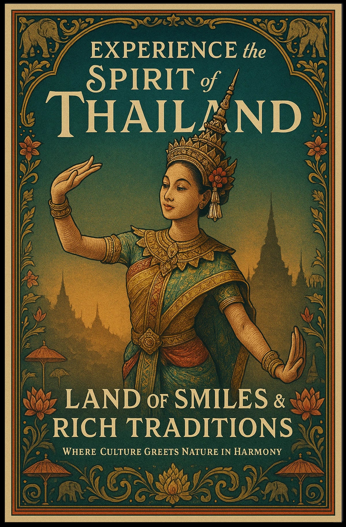 Thailand Cultural Heritage Culture Vintage Tradition Poster