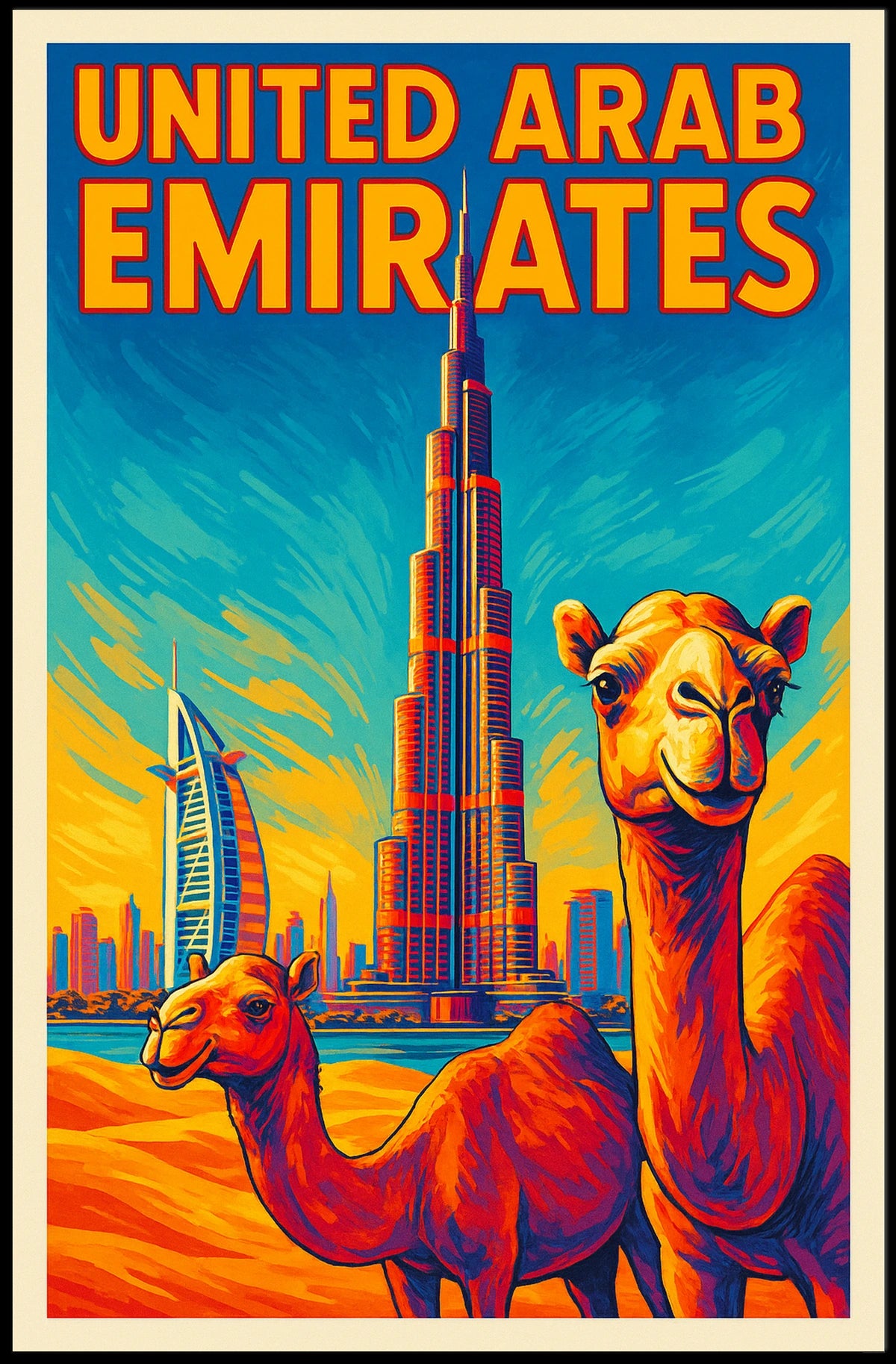 United Arab Emirates Iconic Landmarks Poster