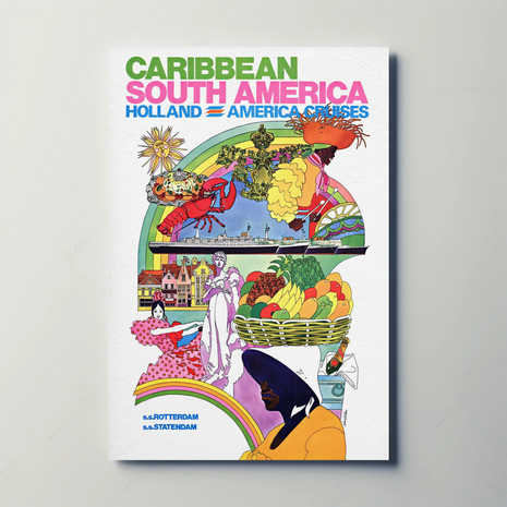 Holland America Caribbean & South America Cruise Poster (1974)
