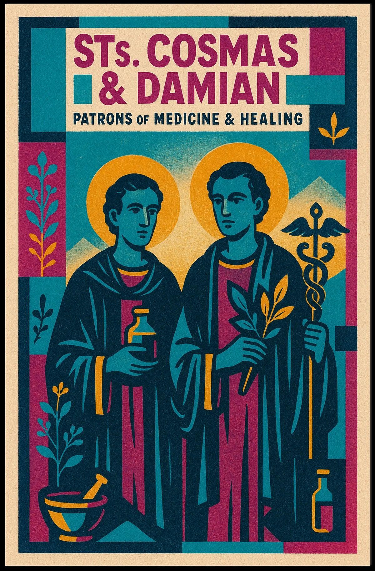 Saints Cosmas And Damian Patrons Of Poster