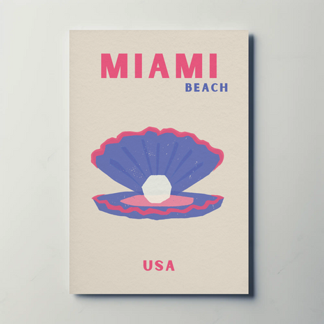 Miami Beach Modern Coastal Travel Poster