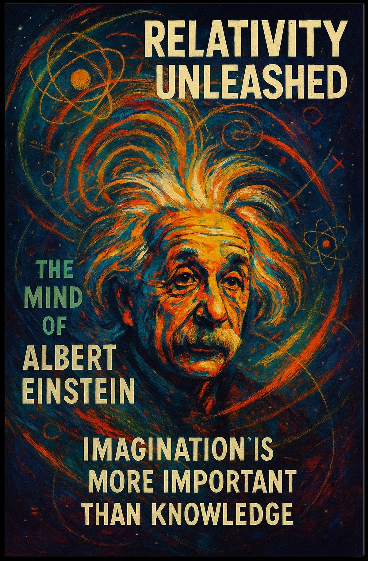 Einstein Imagination Relativity Poster: Science Meets Art