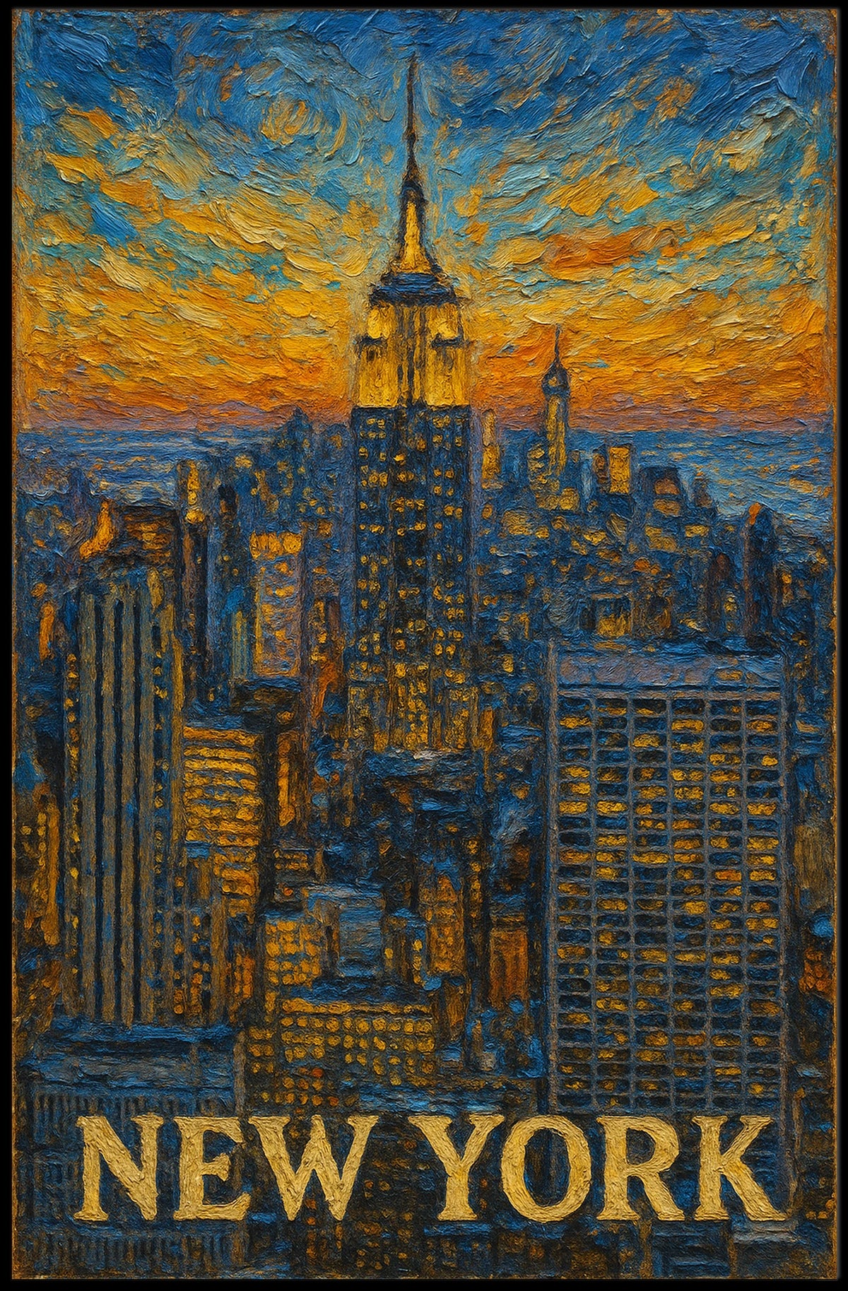 New York City Skyline Poster Wall Art for Home 18x24