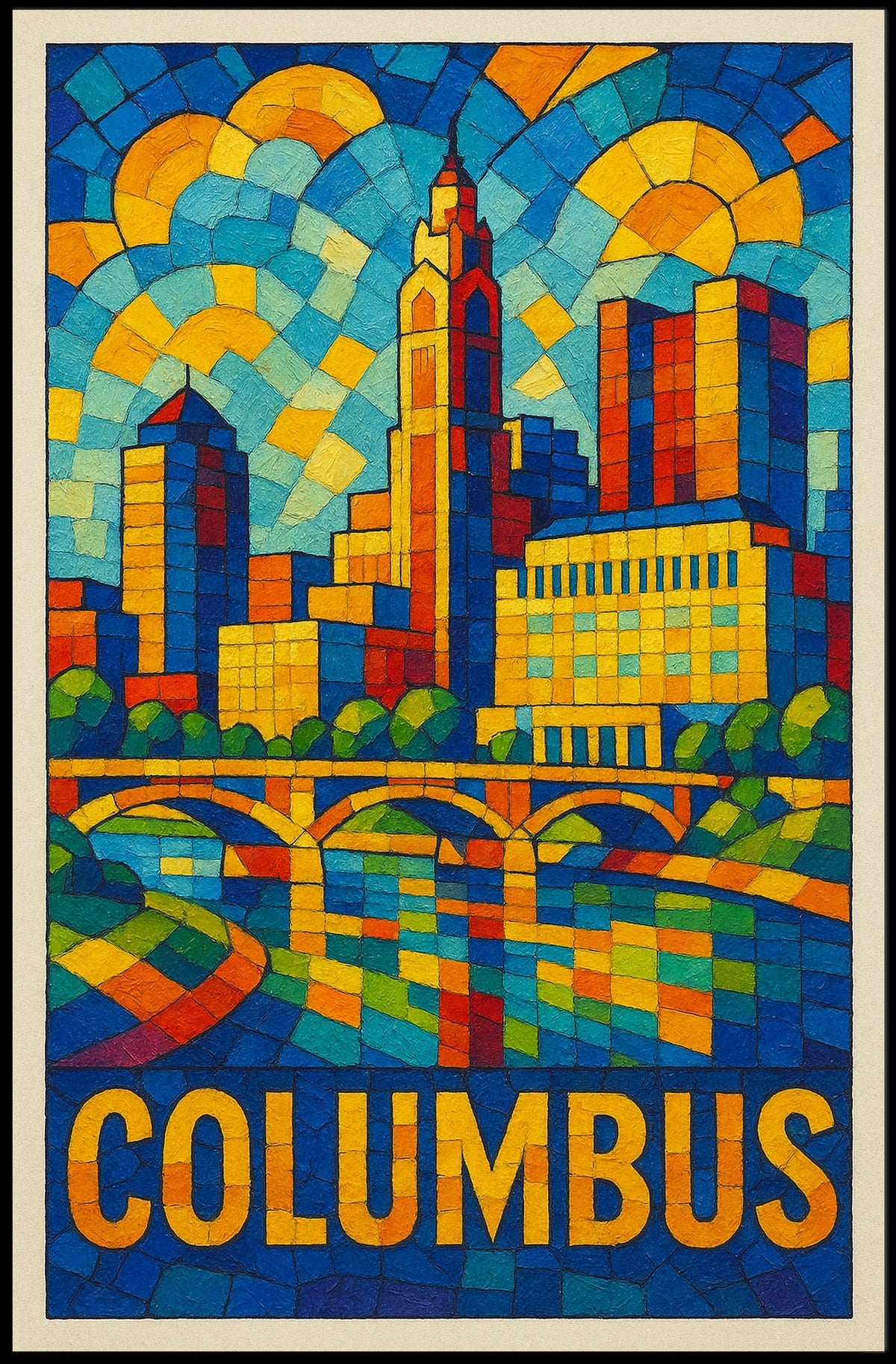 Columbus Cityscape Poster