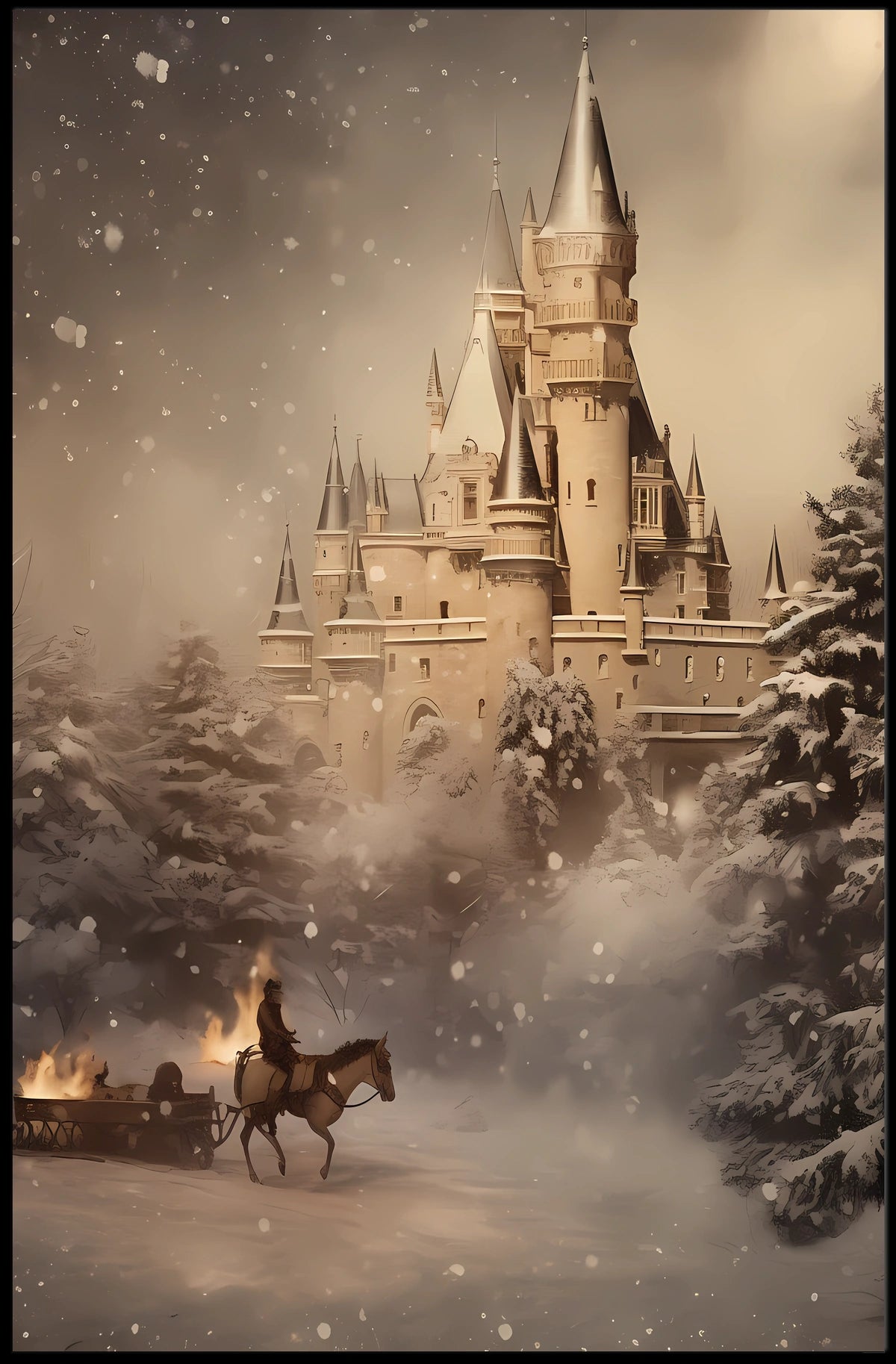 Enchanted Winter Castle Poster